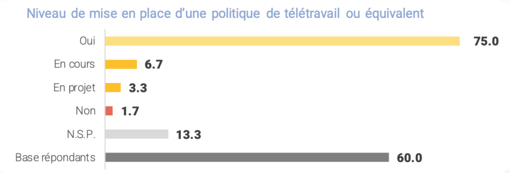 Graphique Niveau de mise en place d’une politique de télétravail